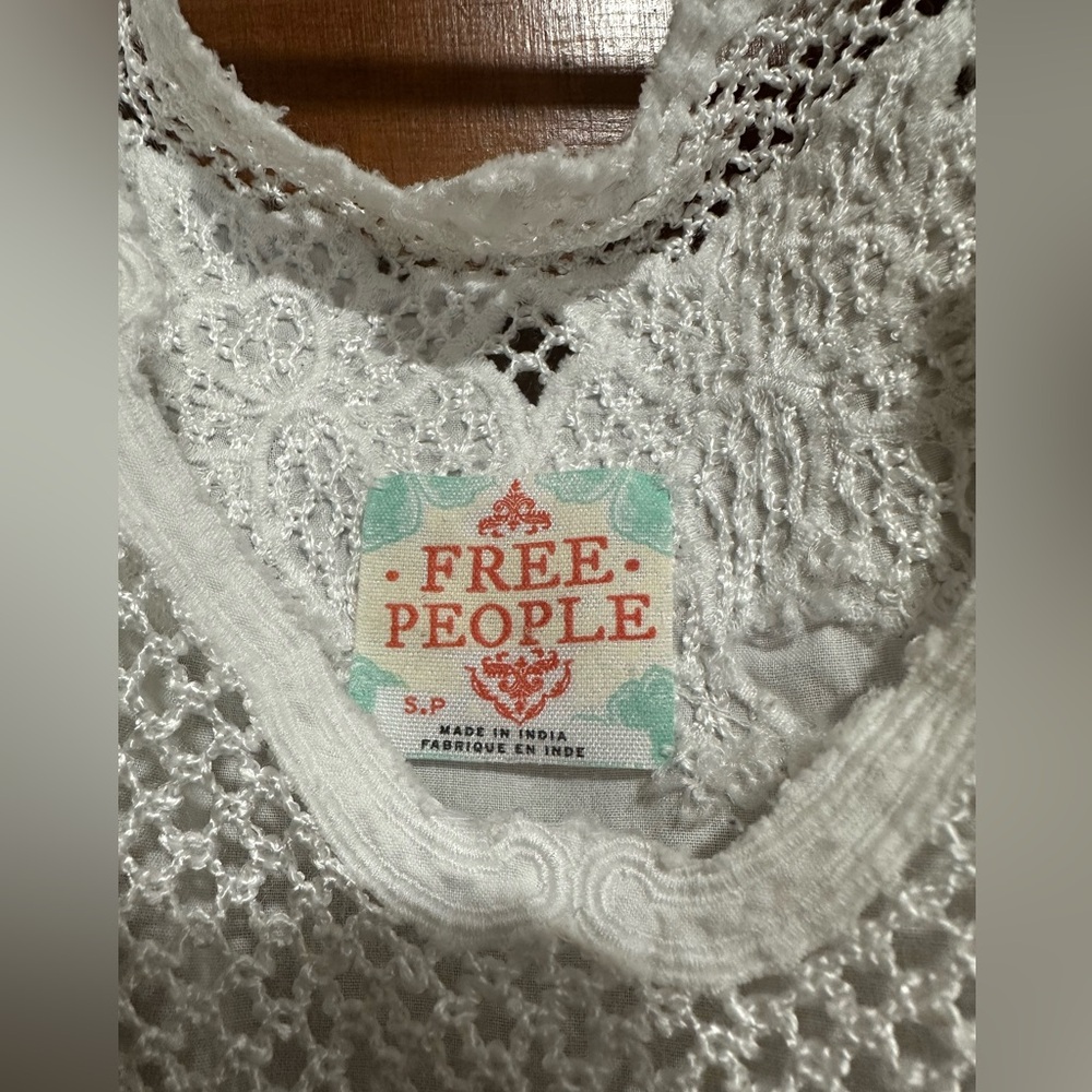 Free People White Crochet and Lace Detail Dress - Picture 2 of 8